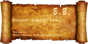 Bocsor Boglárka névjegykártya