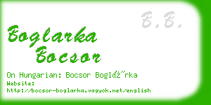 boglarka bocsor business card